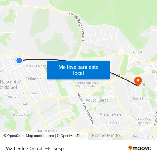 Via Leste - Qno 4 to Icesp map