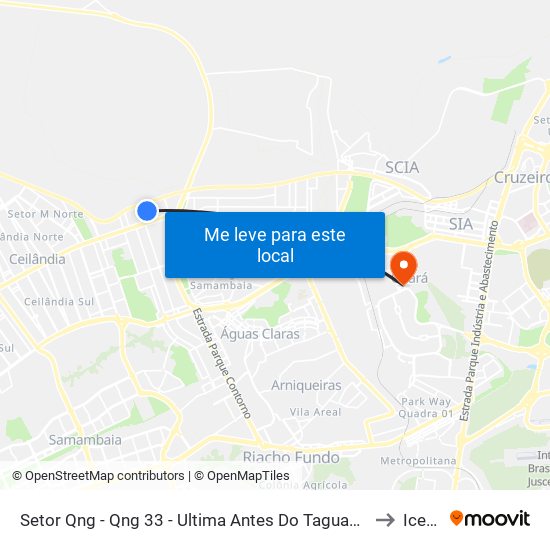 Setor Qng - Qng 33 - Ultima Antes Do Taguacenter to Icesp map