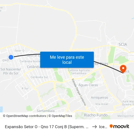 Expansão Setor O - Qno 17 Conj B (Superm. Mineirão) to Icesp map