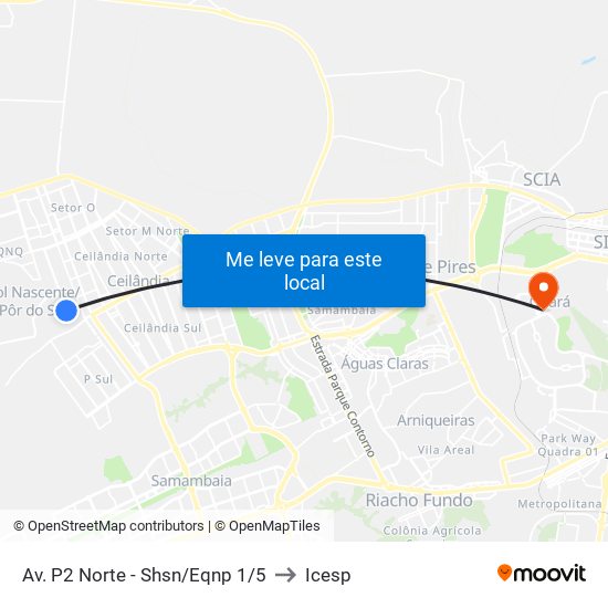 Av. P2 Norte - Shsn/Eqnp 1/5 to Icesp map