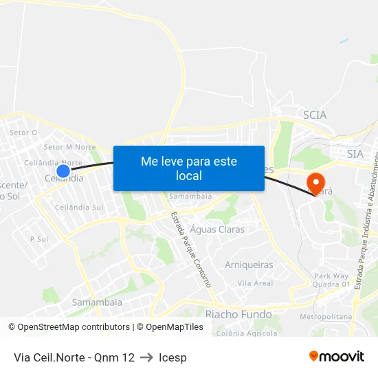 Via Ceil.Norte - Qnm 12 to Icesp map