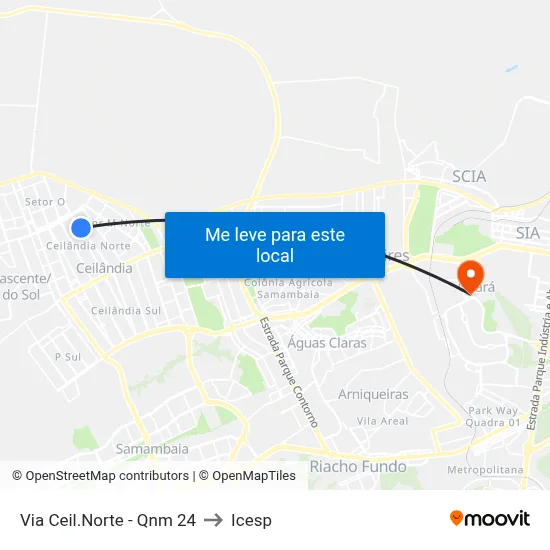 Via Ceil.Norte - Qnm 24 to Icesp map