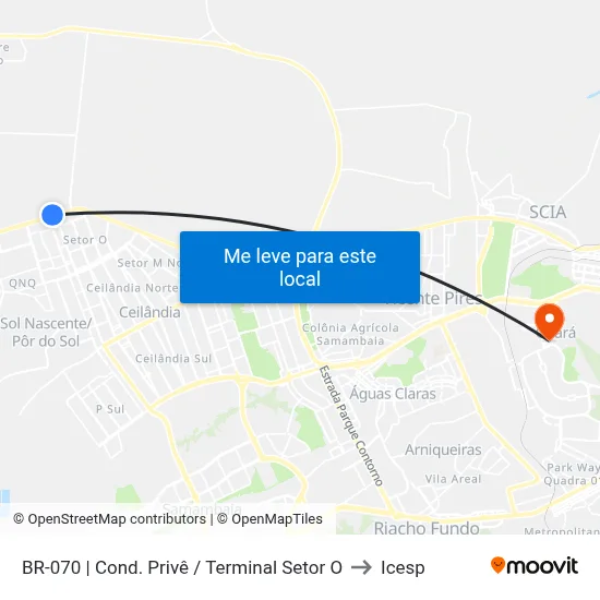BR-070 | Cond. Privê / Terminal Setor O to Icesp map