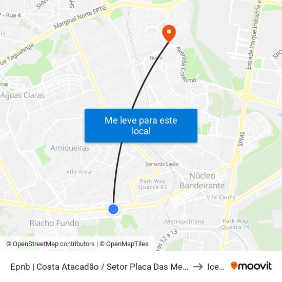 Epnb | Costa Atacadão / Setor Placa Das Mercedes to Icesp map