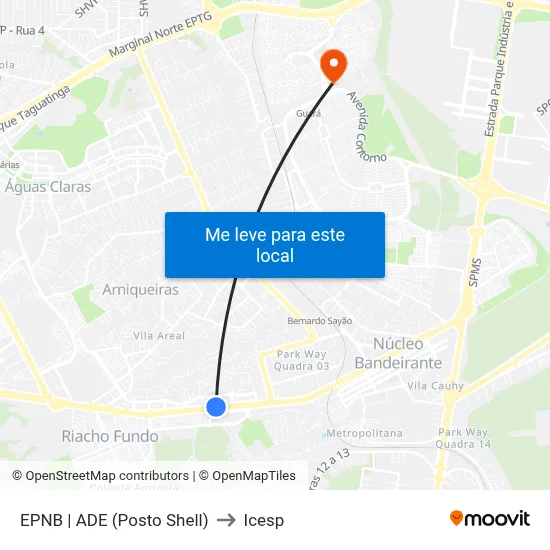 EPNB | ADE (Posto Shell) to Icesp map