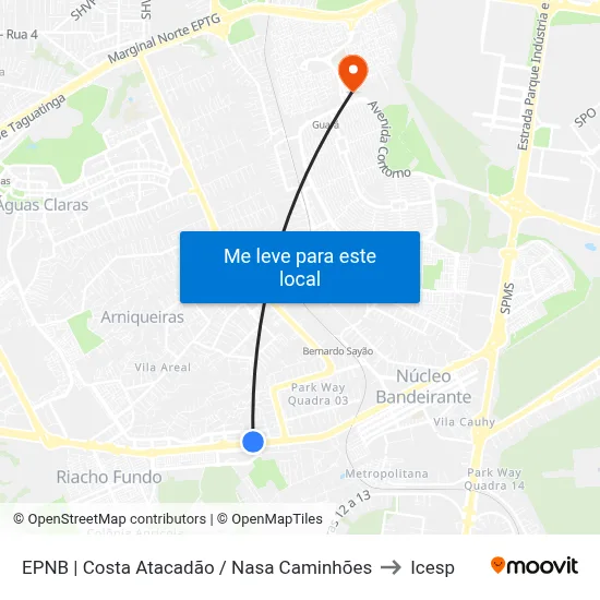 EPNB | Costa Atacadão / Nasa Caminhões to Icesp map