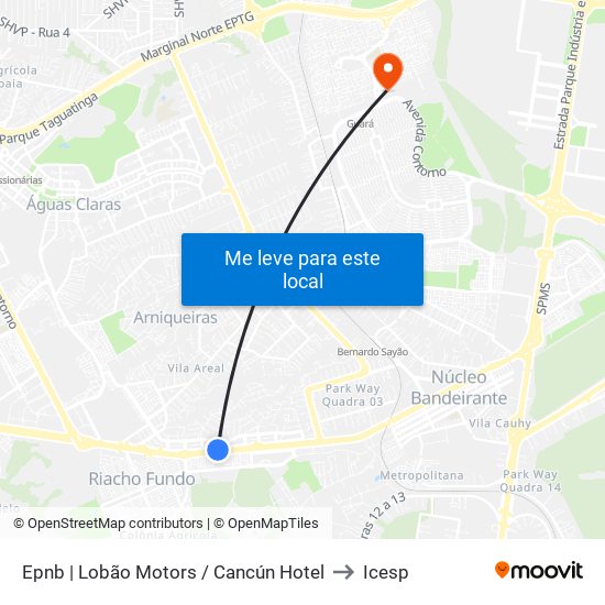 Epnb | Lobão Motors / Cancún Hotel to Icesp map