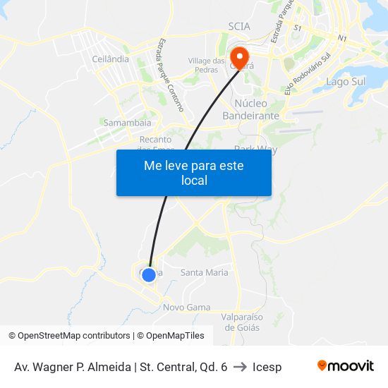 Av. Wagner P. Almeida | St. Central, Qd. 6 to Icesp map