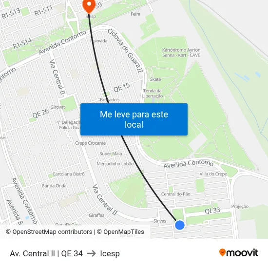 Av. Central ll | QE 34 to Icesp map