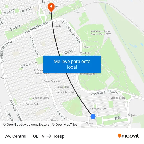 Av. Central ll | QE 19 to Icesp map