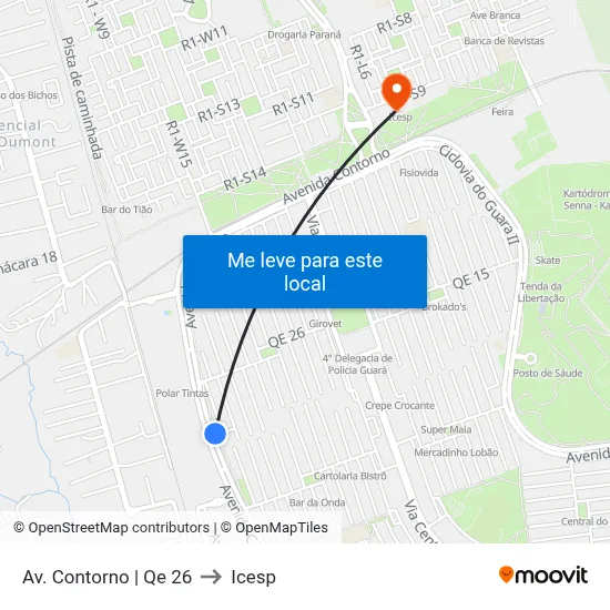 Av. Contorno | Qe 26 to Icesp map