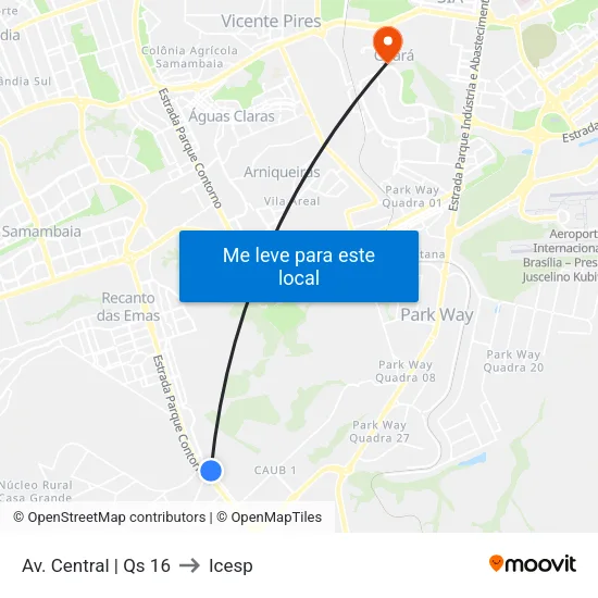Av. Central | Qs 16 to Icesp map