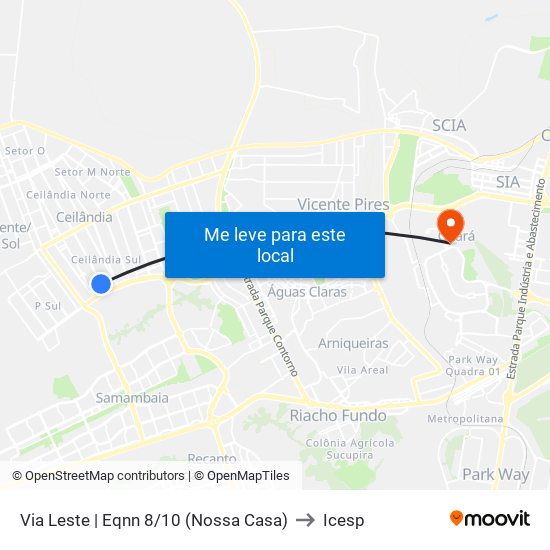 Via Leste | Eqnn 8/10 (Nossa Casa) to Icesp map