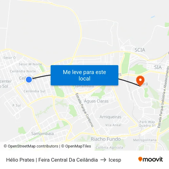 H. Prates | Feira Central da Ceilândia to Icesp map