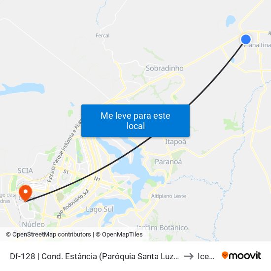 Df-128 | Cond. Estância (Paróquia Santa Luzia) to Icesp map