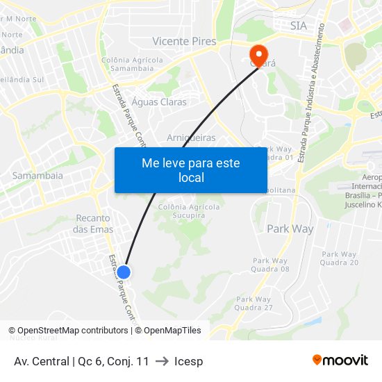 Av. Central | Qc 6, Conj. 11 to Icesp map