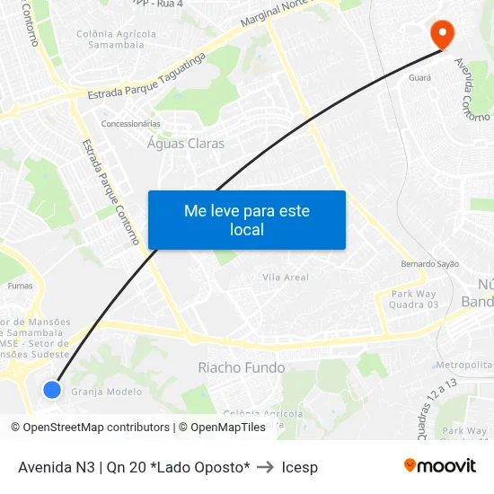 Avenida N3 | Qn 20 *Lado Oposto* to Icesp map