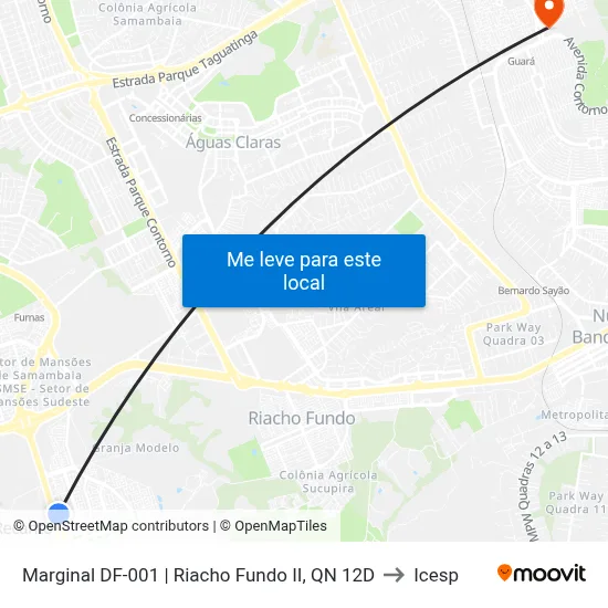 Marginal DF-001 | Riacho Fundo II, QN 12D to Icesp map