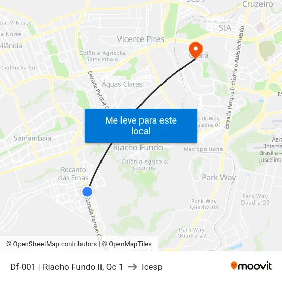 Df-001 | Riacho Fundo Ii, Qc 1 to Icesp map