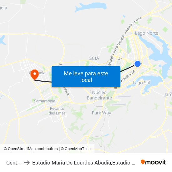Central to Estádio Maria De Lourdes Abadia;Estadio Abadião map