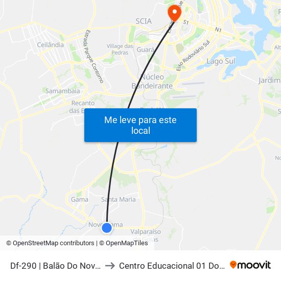 Df-290 | Balão Do Novo Gama to Centro Educacional 01 Do Cruzeiro map
