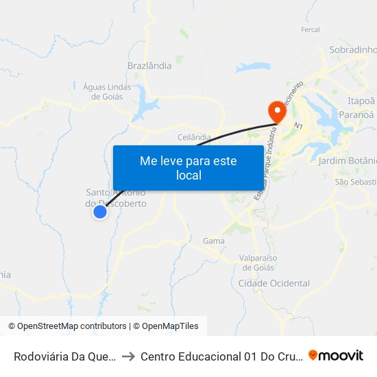 Rodoviária Da Queiroz to Centro Educacional 01 Do Cruzeiro map