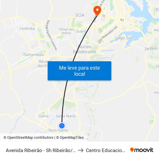 Avenida Ribeirão - Sh Ribeirão/Cond Porto Rico Fase 1 Q C to Centro Educacional 01 Do Cruzeiro map