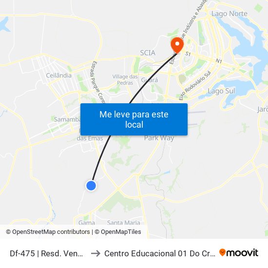 Df-475 | Resd. Vencedor to Centro Educacional 01 Do Cruzeiro map