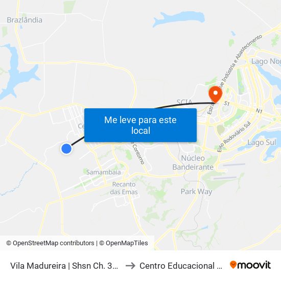 Vila Madureira | Shsn Ch. 36, Conj. 22 «Volta« to Centro Educacional 01 Do Cruzeiro map