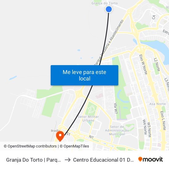 Granja Do Torto | Parque Digital to Centro Educacional 01 Do Cruzeiro map