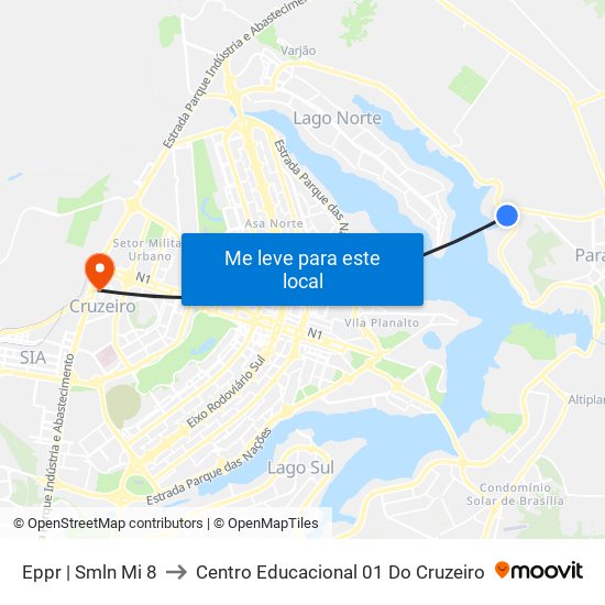 Eppr | Smln Mi 8 to Centro Educacional 01 Do Cruzeiro map