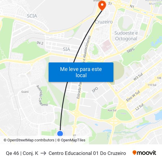 Qe 46 | Conj. K to Centro Educacional 01 Do Cruzeiro map
