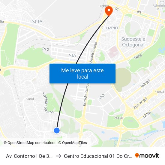 Av. Contorno | Qe 38/42 to Centro Educacional 01 Do Cruzeiro map