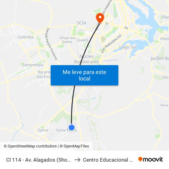 Cl 114 - Av. Alagados (Shopping/Delegacia) to Centro Educacional 01 Do Cruzeiro map