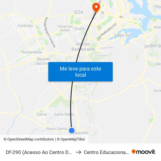 Df-290 (Acesso Ao Centro De Distribuição Amazon) to Centro Educacional 01 Do Cruzeiro map