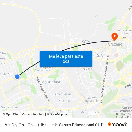 Via Qnj-Qnl | Qnl 1 (Ubs 3 / Ced 6) to Centro Educacional 01 Do Cruzeiro map