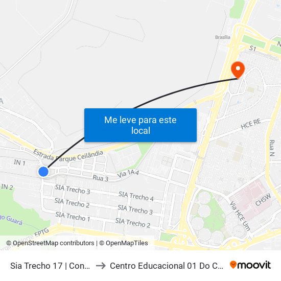 Sia Trecho 17 | Consigás to Centro Educacional 01 Do Cruzeiro map