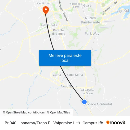 Br 040 - Ipanema/Etapa E - Valparaíso I to Campus Ifb map