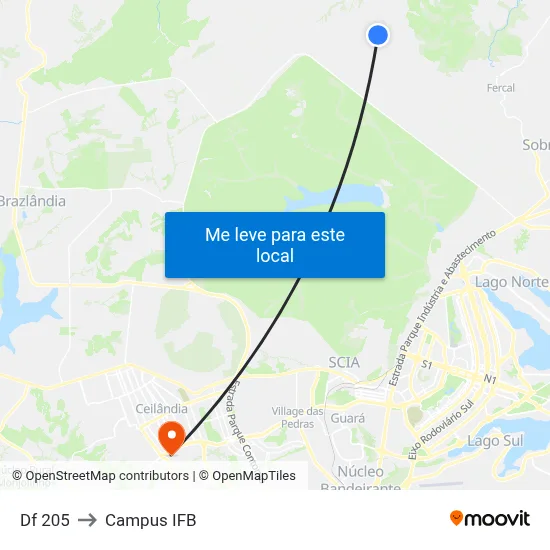 Df 205 to Campus IFB map