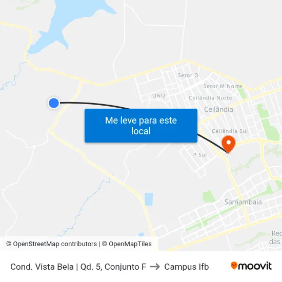 Cond. Vista Bela | Qd. 5, Conjunto F to Campus Ifb map