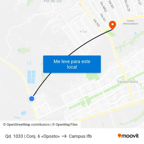 Qd. 1033, Conj. 6 «OPOSTO» to Campus Ifb map