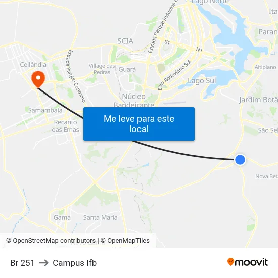 Br 251 to Campus Ifb map