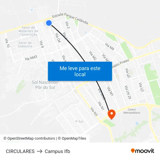 CIRCULARES to Campus Ifb map