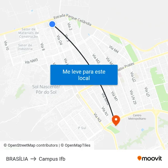 BRASÍLIA to Campus Ifb map