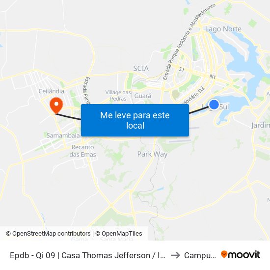 Epdb - Qi 09 | Casa Thomas Jefferson / Igreja Ortodoxa to Campus Ifb map