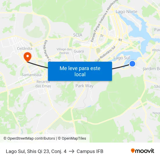 Lago Sul, Shis Qi 23, Conj. 4 to Campus IFB map