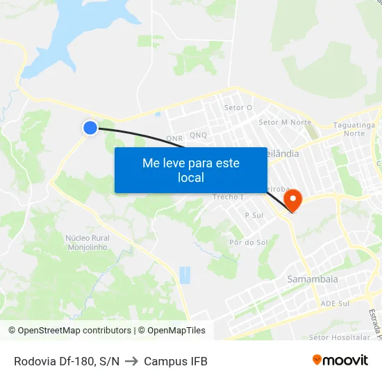 Rodovia Df-180, S/N to Campus IFB map