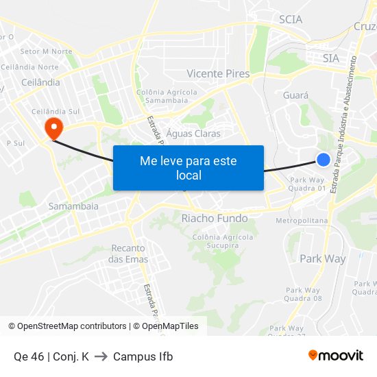 Qe 46 | Conj. K to Campus Ifb map