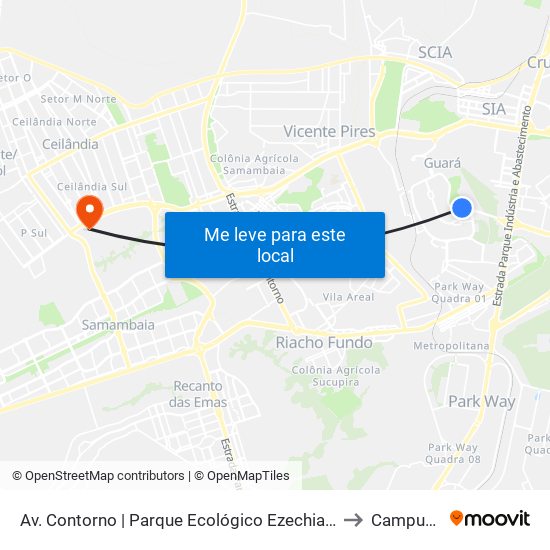 Av. Contorno | Parque Ecológico Ezechias Heringuer to Campus Ifb map