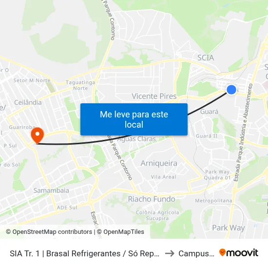 SIA Tr. 1 | Brasal Refrigerantes / Só Reparos / BYD to Campus IFB map